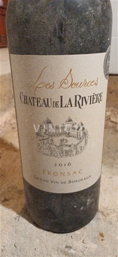 Bordeaux Fronsac Château La Rivière Les Sources 2016