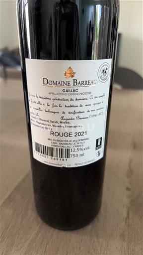 Südwestfrankreich Gaillac Domaine Barreau Rouge 2021