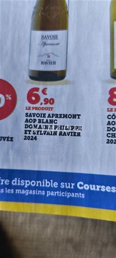 Savoie and Bugey Apremont Domaine Philippe et Sylvain Ravier 2024