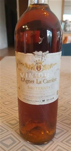 Bordeaux Sauternes Château L'Agnet La Carrière 1998