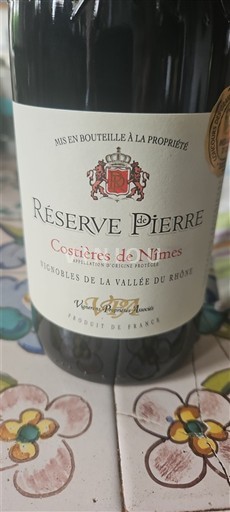 Vin Rouge sec Réserve Pierre 2022 France Vallée du Rhône Costières-de-nîmes AOC