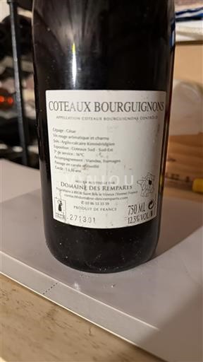 Burgundy Coteaux Bourguignons Domaine Des Remparts SORIUS 2013
