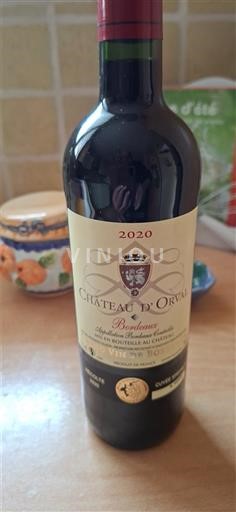 Vin Rouge sec Château Orval 2020 France Bordeaux AOC