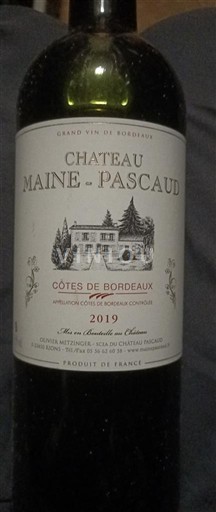 Burdeos Côtes-de-Bordeaux Château Maine-Pascaud 2019