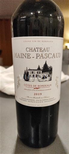 Bordeaux Côtes-de-Bordeaux Château Maine-Pascaud 2019