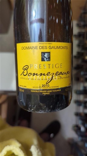 Loiretal Bonnezeaux Domaine Des Gaumonts Prestige 2010