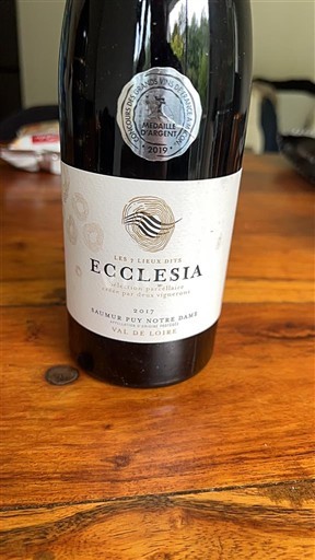 Vin Rouge sec Ecclesia 2017 France Vallée de la Loire Saumur Puy-Notre-Dame AOC