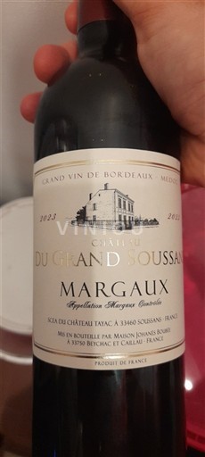 Bordeaux Margaux Château Grand Soussans 2023