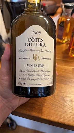 Vin Rouge sec Domaine La Pinte 2008 France Jura Côtes-du-jura AOC vin_jaune