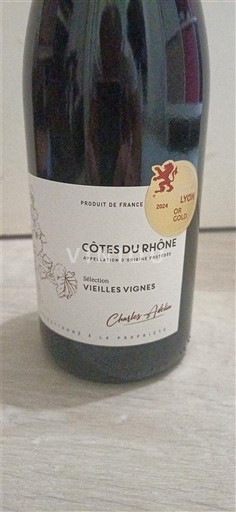 Vin Rouge sec Sélection Vieilles Vignes Charles André 2023 France Vallée du Rhône Côtes-du-rhône AOC