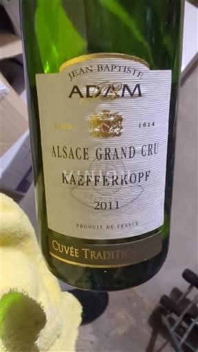 Elzas Alsace Grand Cru Grand Cru Jean-Baptiste Adam Kacfferkopt 2011
