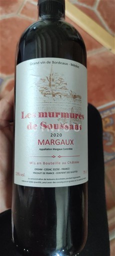 Bordeaux Margaux Soussans Les murmurres de Soussans 2020