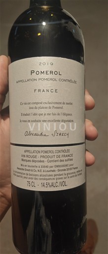 Bordeaux Pomerol Alexandre Satch 2019