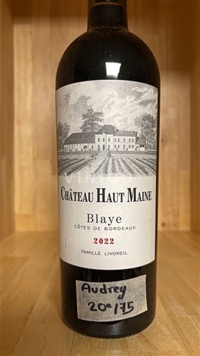 Bordeaux Blaye Château Haut Maine 2022