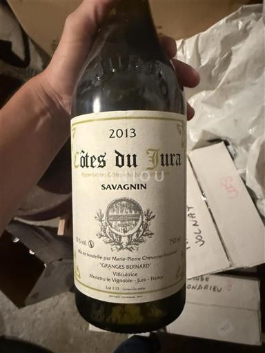 Vin Blanc sec Savagnin Granges Bernard 2013 France Jura Côtes-du-jura AOC