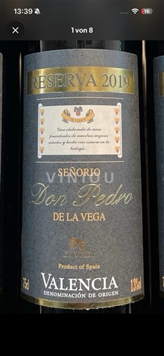 Comunitatea Valenciană Valencia Señorío Don Pedro de la Vega Reserva 2019