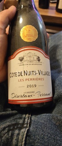 Borgoña Côte de Nuits Villages Domaine Désertaux-Ferrand Les Perrières 2019