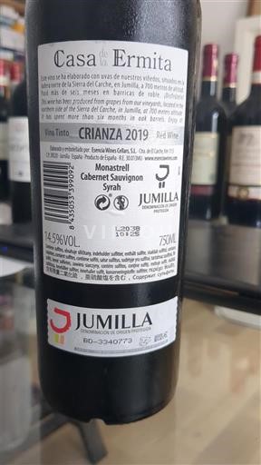 Castela-La Mancha Jumilla Casa de la Ermita Crianza 2019