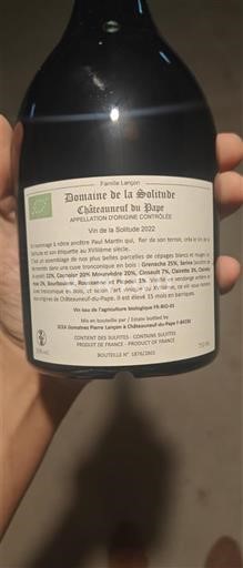 Rhônevallei Châteauneuf-du-Pape Domaine La Solitude Vin de la Solitude 2022