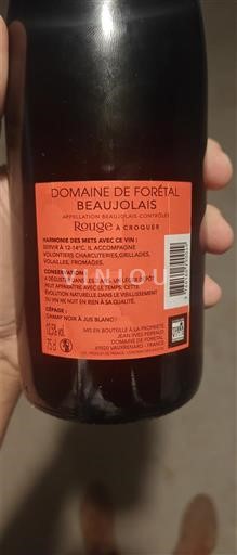 Beaujolais Domaine Forétal Rouge à Croquer 2023