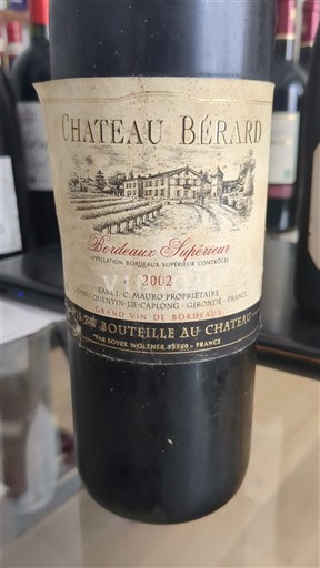 Bordeaux Bordeaux Supérieur Château Bérard 2002