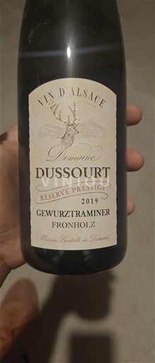 Vin Blanc sec Fronholtz Domaine Dussourt 2019 France Alsace Gewurztraminer AOC Grand Cru