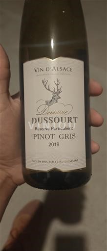 Alsace Domaine Dussourt Pinot gris Réserve Particulière 2019