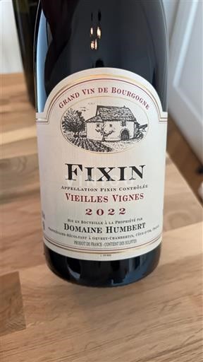 Burgundy Fixin Premier Cru Domaine Humbert Vieilles Vignes 2022