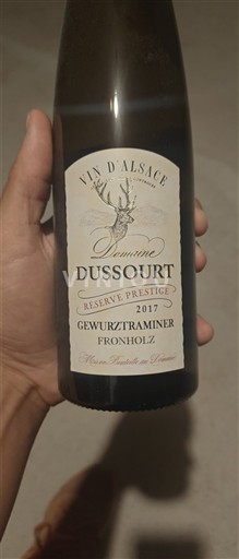Vin Blanc moelleux Réserve Prestige Domaine Dussourt 2017 France Alsace Gewurztraminer AOC Grand Cru