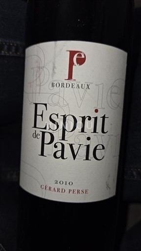 Bordeaux Gérard Perse Esprit de Pavie 2010