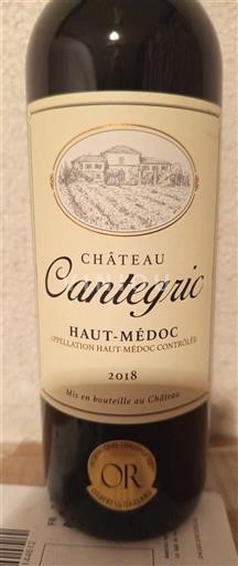 Bordeaux Haut-Médoc Château Cantegric 2018