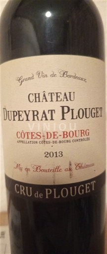 Bordeaux Côtes-de-bourg Château Dupeyrat Plouget Cru de Plouget 2013