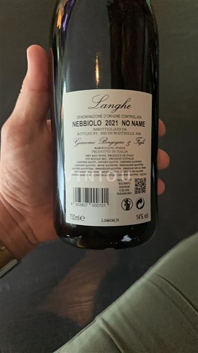 Vin Rouge sec No Name Giovanni Canonica 2021 Italie Piémont Langhe DOC