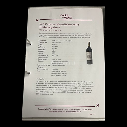 Bordeaux Les Carmes Haut-Brion 2023