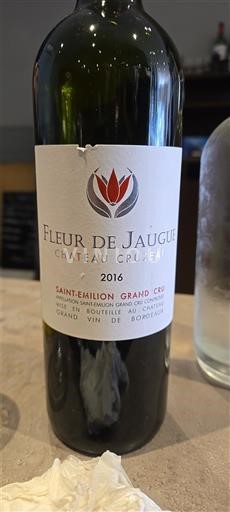 Bordeaux Saint-Émilion Grand Cru Grand Cru Château Cruzeau Fleur de Jaugue 2016