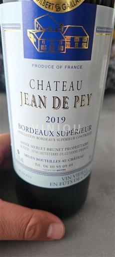 Bordeaux Bordeaux Supérieur Château Jean de Pey 2019