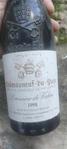 Vin Rouge sec Domaine Valori 1998 France Vallée du Rhône Châteauneuf-du-pape AOC