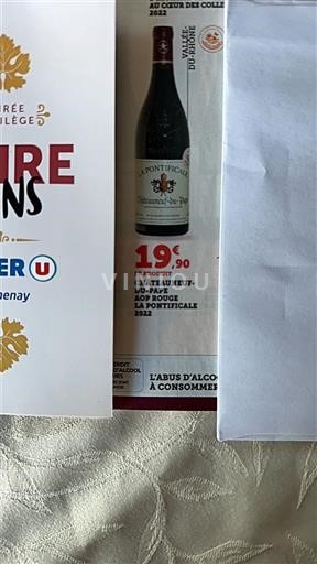 Vin Rouge sec La Ponteficiale 2022 France Vallée du Rhône Châteauneuf-du-pape AOC
