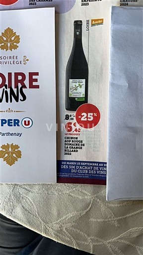 Loiretal Chinon Domaine La grange Billard 2022