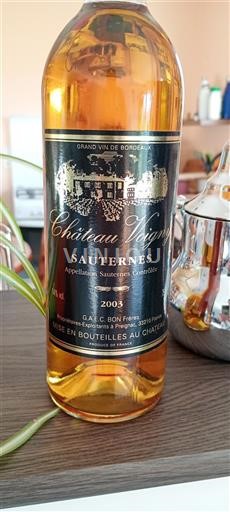 Bordeaux Sauternes Premier Grand Cru Supérieur Château Yquem 2003