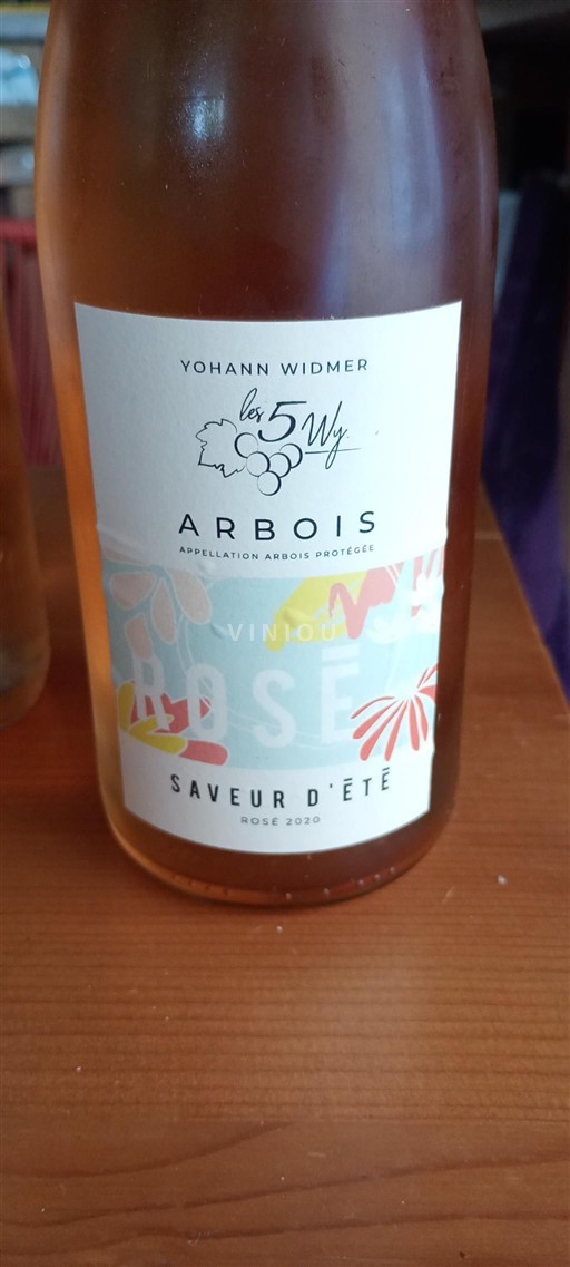 Vin Rosé sec Saveur d'Été Yohann Widmer 2020 France Jura Arbois AOC