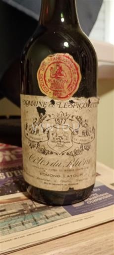 Vin Rouge sec Domaine L'Espigouette 1977 France Vallée du Rhône AOC