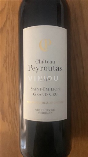 Burdeos Saint-Émilion Gran Cru Grand Cru Château Peyroutas 2019
