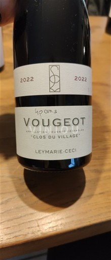 Bourgogne Vougeot Grand Cru Leymarie-Ceci Clos du Village 2022