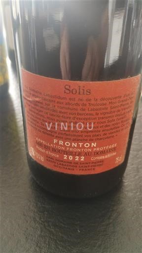 Sudoeste Fronton Domaine Labastidum Solis 2022