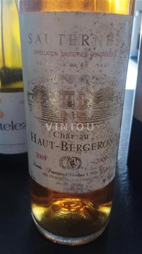 Bordeaux Sauternes Château Haut-Bergeron 2009