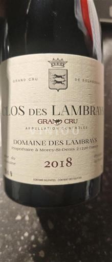 Bourgogne Clos-des-lambrays Grand Cru Domaine Des Lambrays Clos des Lambrays 2018
