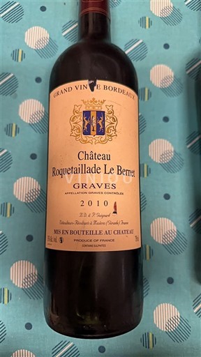 Bordeaux Graves Château Roquetaillade Le Bernet 2010