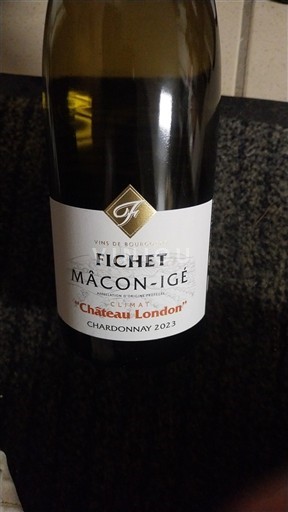 Vin Blanc sec Château Fichet London 2023 France Bourgogne Mâcon et mâcon-villages AOC