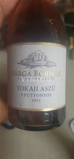 Tokaj Không được chỉ định Sárga Borház 5 Puttonyos 2011